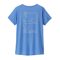 Patagonia W's Cap Cool Daily Graphic Shirt - Waters, Swelldrifter: Abundant Blue X-Dye, S