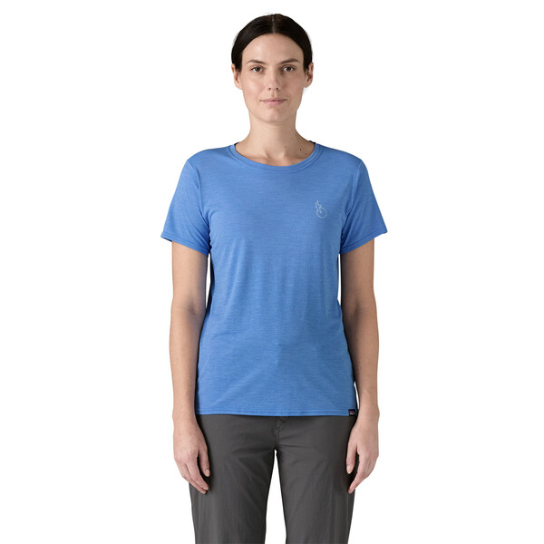 Patagonia W's Cap Cool Daily Graphic Shirt - Waters, Swelldrifter: Abundant Blue X-Dye, S