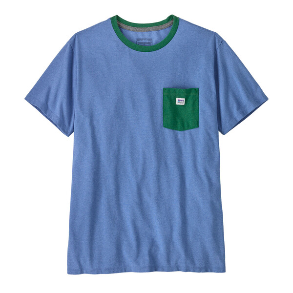 Patagonia Shop Sticker Pocket Responsibili-Tee, Abundant Blue, S