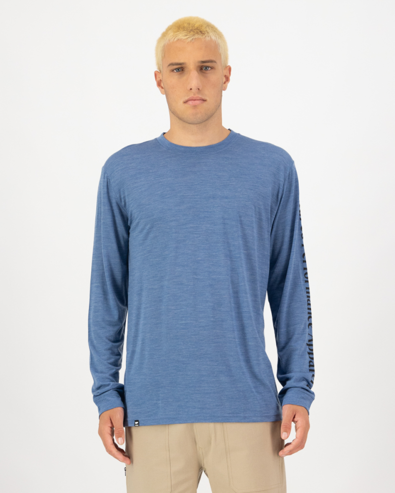 Mons Royale Zephyr Merino Tencel™ Long Sleeve, Steel Blue, Grösse XXL