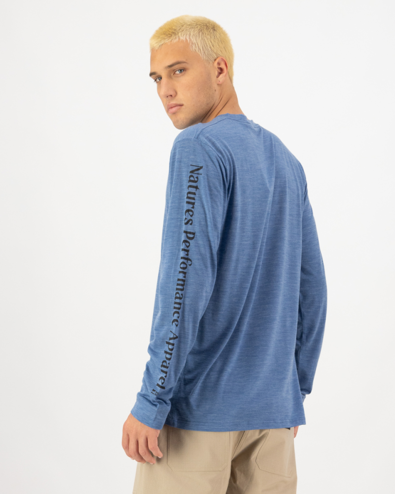 Mons Royale Zephyr Merino Tencel™ Long Sleeve, Steel Blue, Grösse XXL