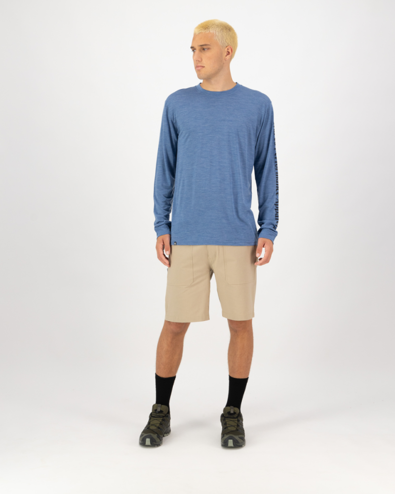 Mons Royale Zephyr Merino Tencel™ Long Sleeve, Steel Blue, Grösse XXL