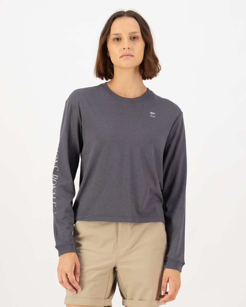 Mons Royale Yonder Merino Organic Cotton Long Sleeve, Vintage Black, Grösse M