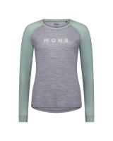 Mons Royale Icon Merino Raglan Long Sleeve, Grey Heather / Dew, Grösse M