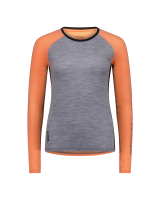 Mons Royale Bella Merino Long Sleeve, Grey Heather / Punch, Grösse M