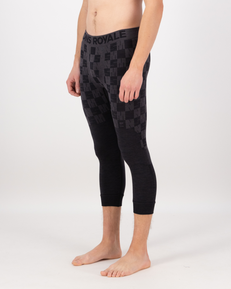 Mons Royale Ascender Merino Seamless 3/4 Legging, Forged Iron / Black, Grösse S