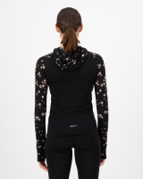 Mons Royale Bella Merino Long Sleeve Hood, Black Daisy, Grösse S