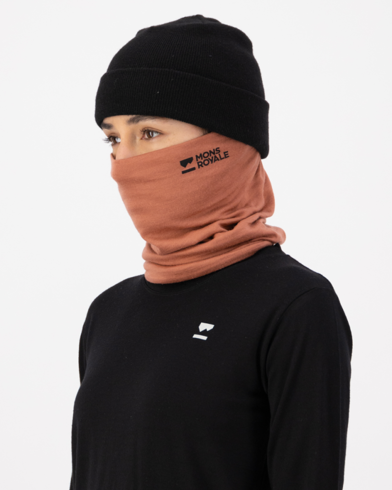 Mons Royale Double Up Merino Neckwarmer, Canyon Rose