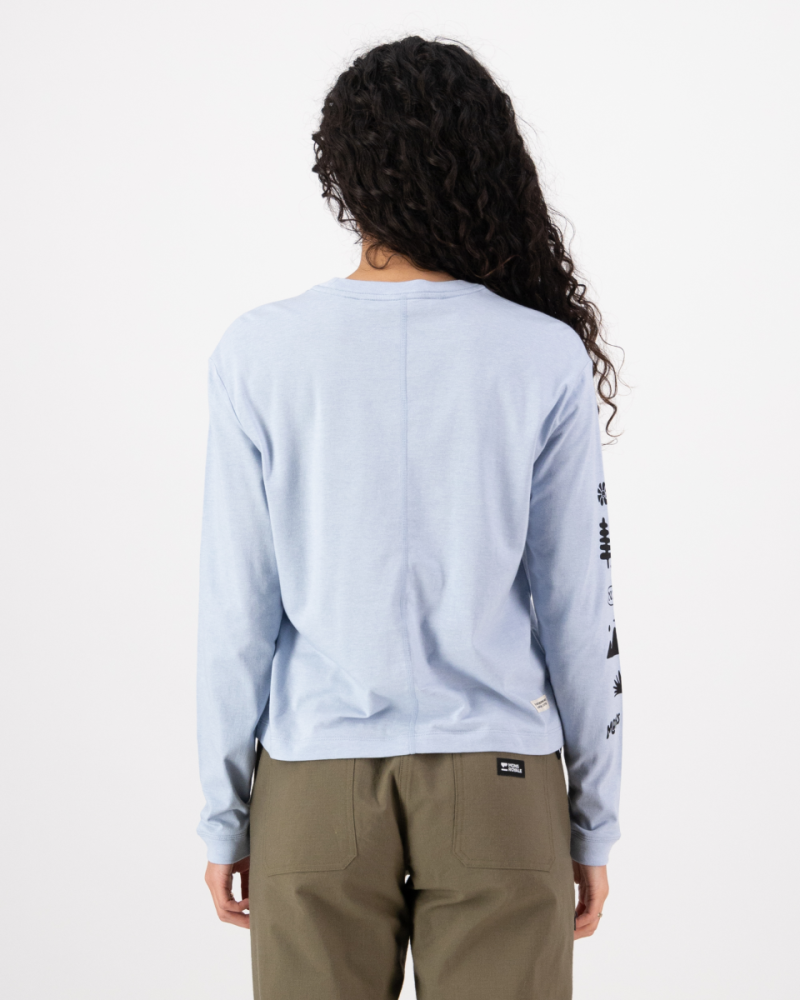 Mons Royale Yonder Merino Organic Cotton Long Sleeve, Frost, Grösse S