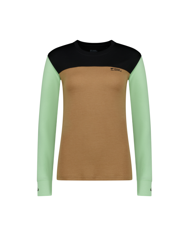 Mons Royale Yotei Merino Long Sleeve, Matcha / Toffee / Black, Grösse S