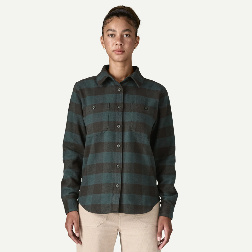 Patagonia W's Fjord Flannel Shirt, Buffalo Check: Old Growth Green
