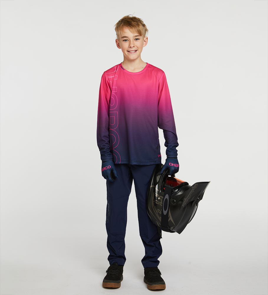 Dharco Youth Gravity Jersey | Fort Bill Pink / Blau,  Y10/L