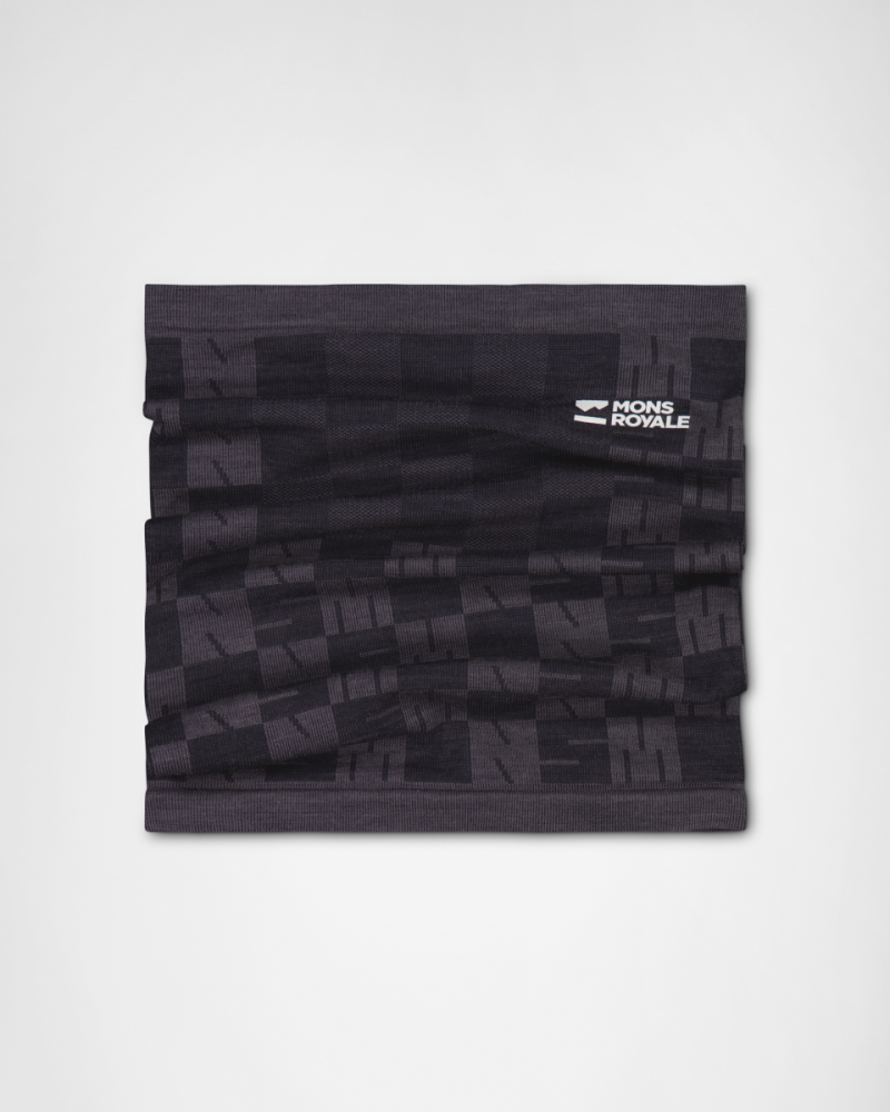 Mons Royale Ascender Merino Seamless Neckwarmer, Forged Iron / Black, Grösse OS