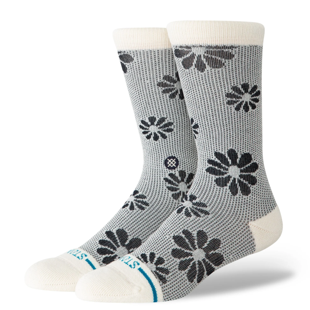 STANCE Floral Stitch Crew, ivory