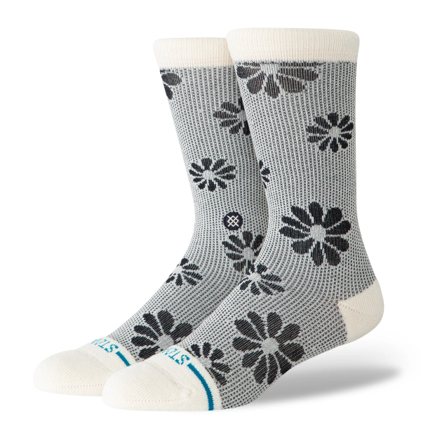 STANCE Floral Stitch Crew, ivory