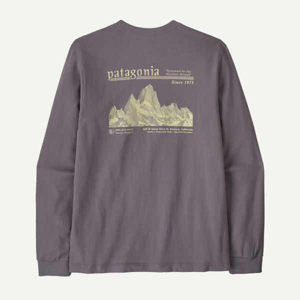 Patagonia M's L/S MW Hut Tripper Skyline T-Shirt, May Grey