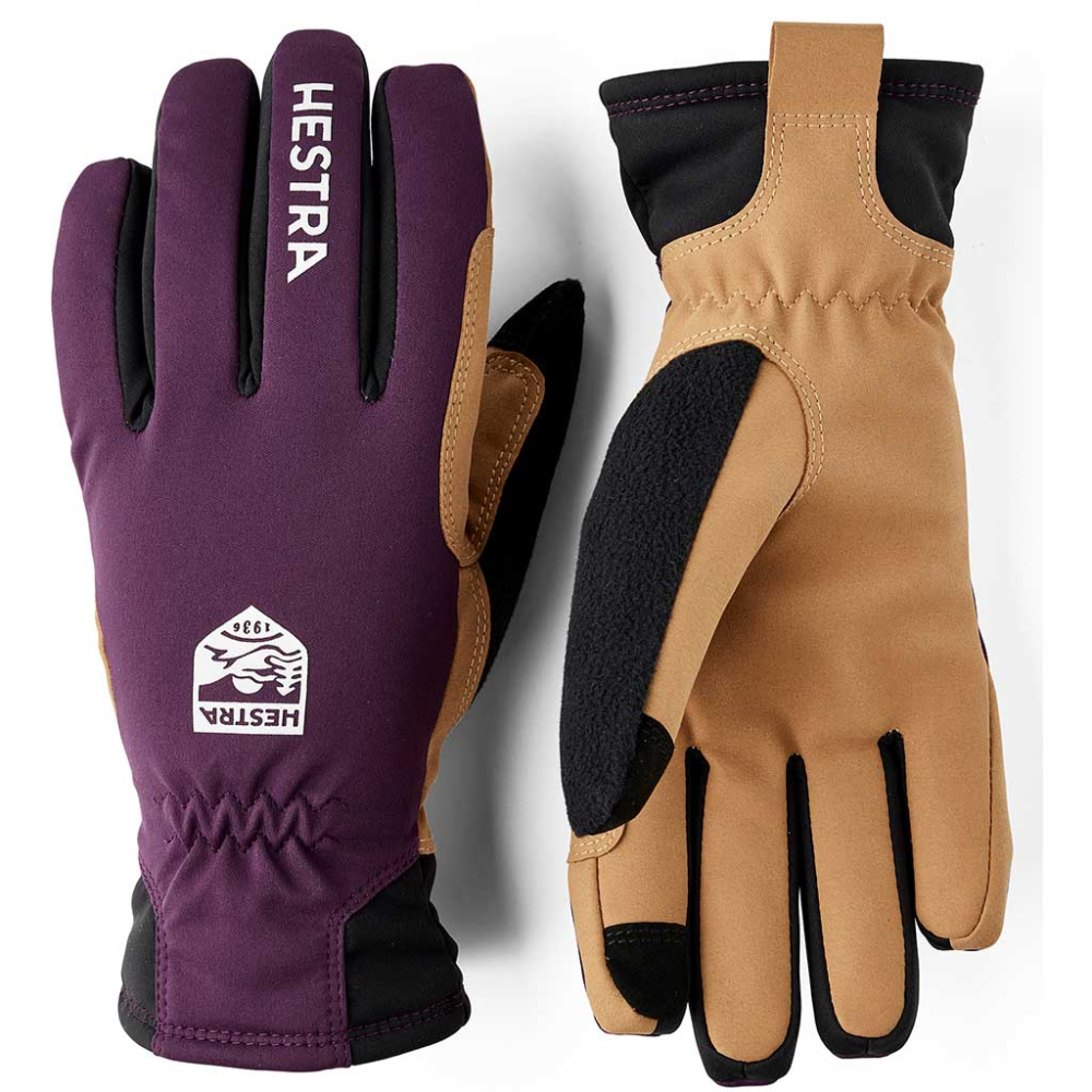 Hestra Women's XC Primaloft 5f, plum/tan, 7