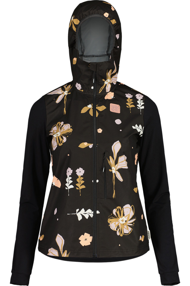 Maloja SennesM. Printed deep black flora Alpine Hybrid Jacket, Grösse L