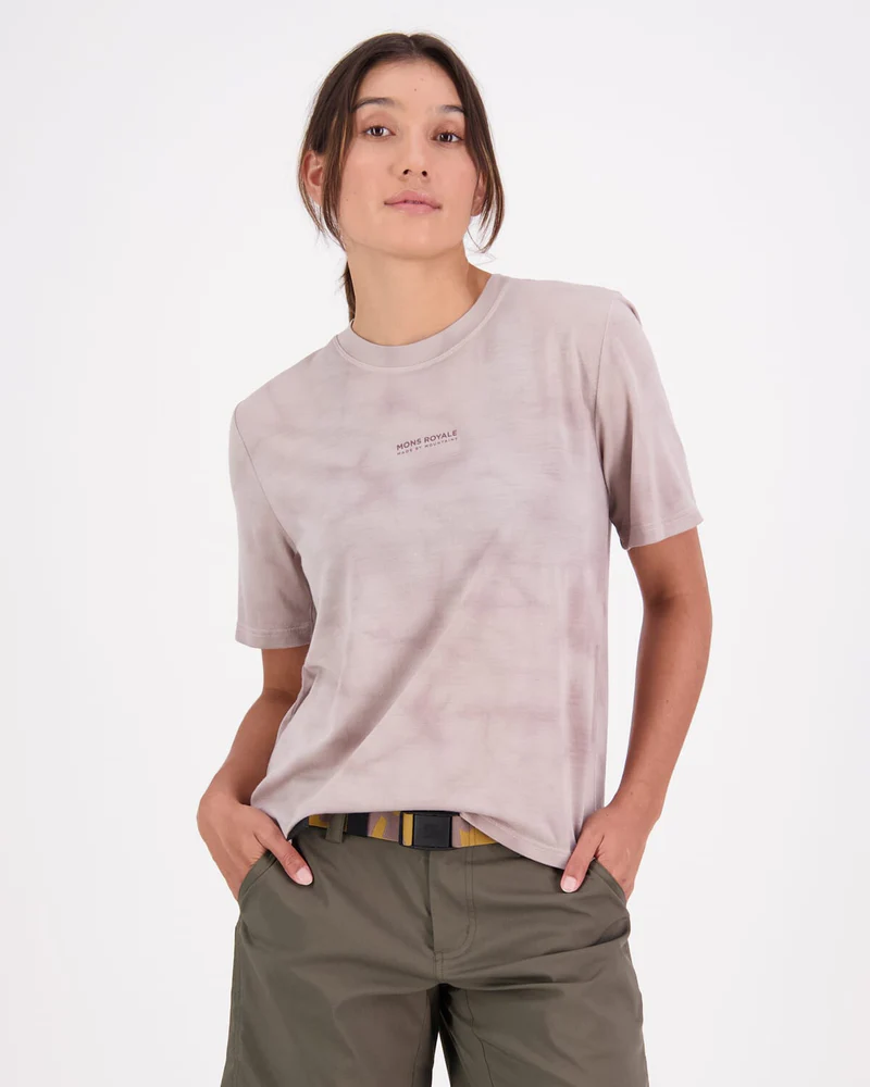 Mons Royale Icon Relaxed Tee Garment Dyed, Cloud Tie Dye, Grösse XL