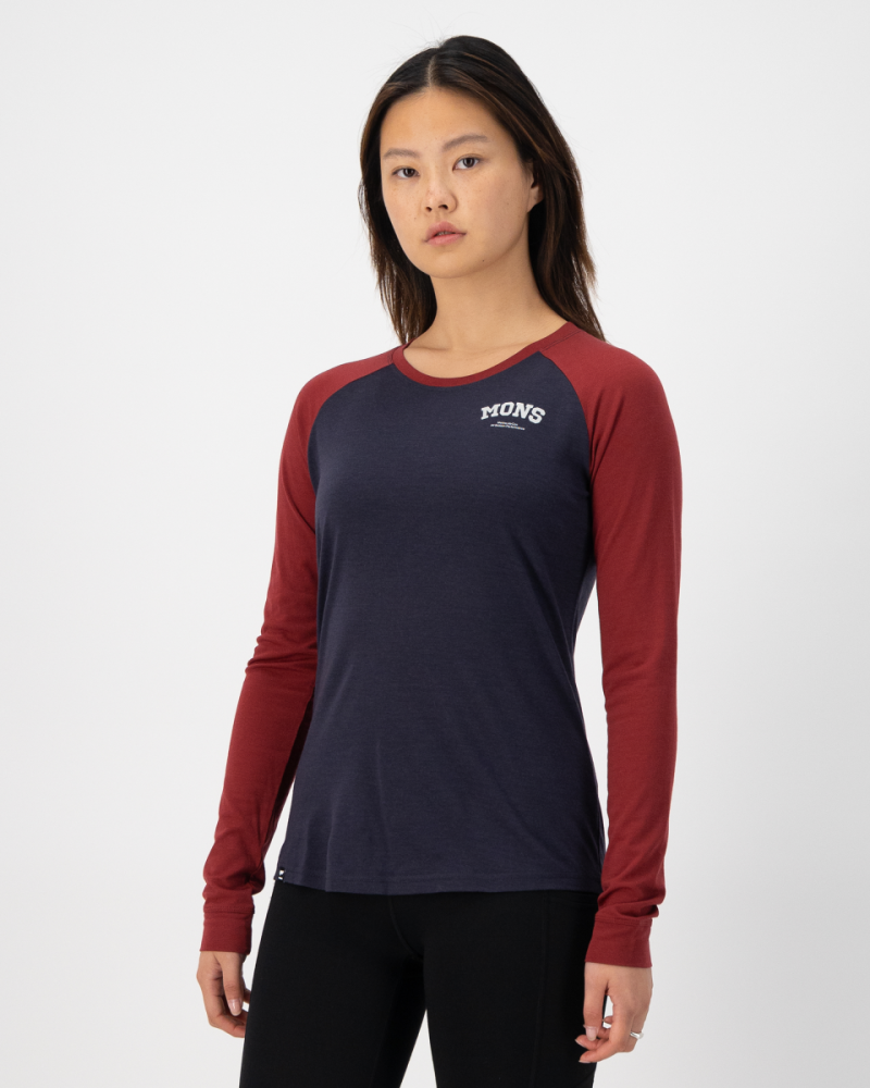 Mons Royale Icon Raglan, Cherry / 9 Iron, Grösse S