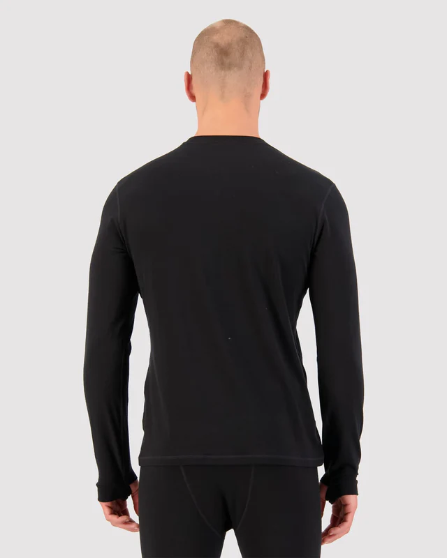Mons Royale Cascade Merino Flex 200 LS, Black, Grösse S