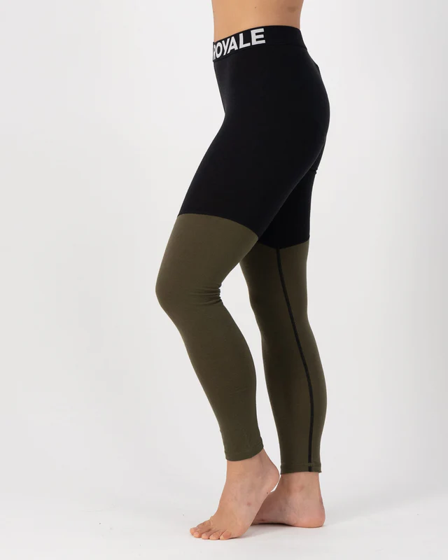 Mons Royale Cascade Merino Flex 200 Legging, Dark Olive, Grösse XS