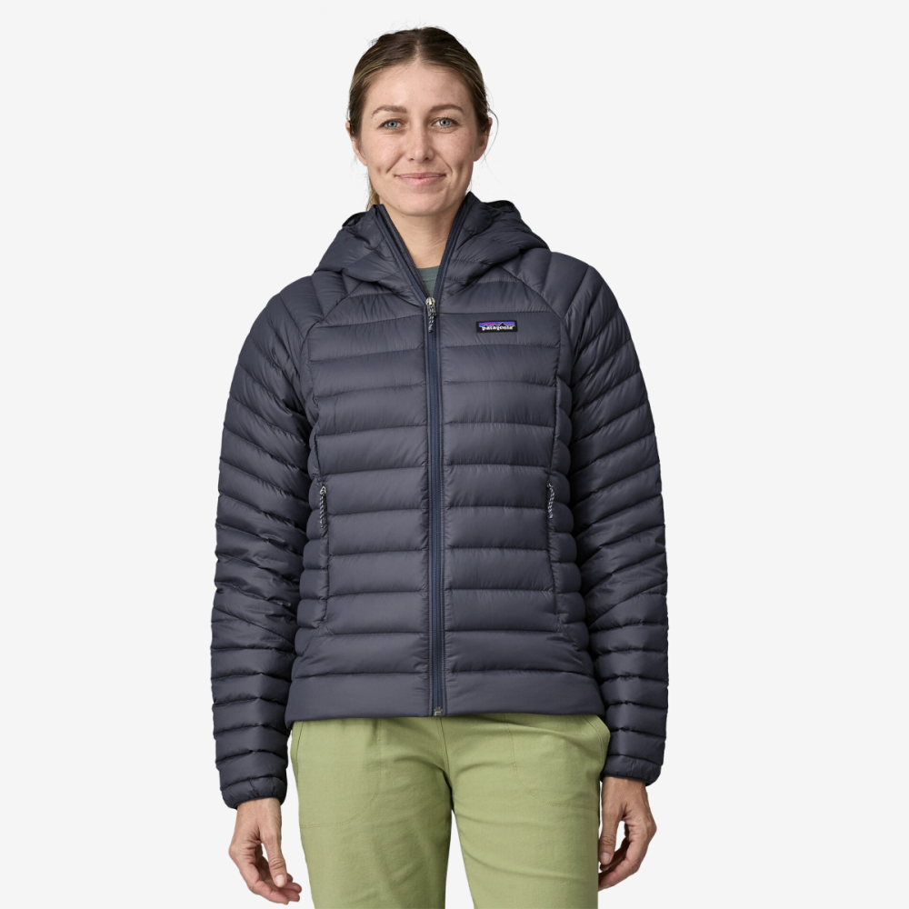 Patagonia W's Down Sweater Hoody, Smolder Blue, XL