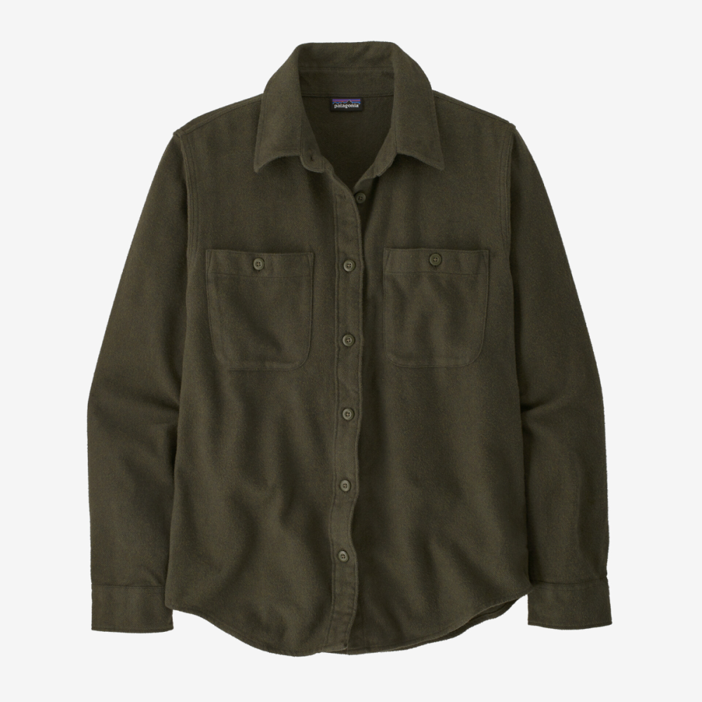 Patagonia W's Fjord Flannel Shirt, Whole Weave: Pine Needle Green, L