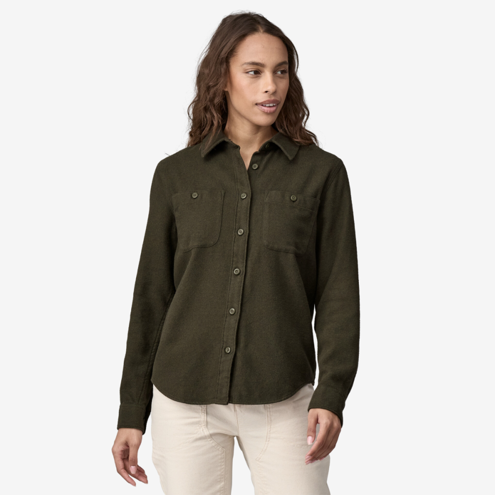 Patagonia W's Fjord Flannel Shirt, Whole Weave: Pine Needle Green, L