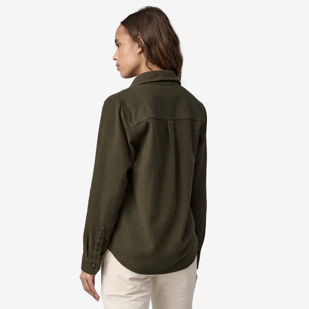 Patagonia W's Fjord Flannel Shirt, Whole Weave: Pine Needle Green, L