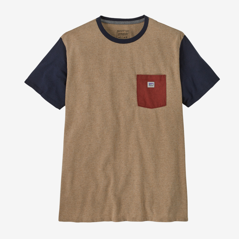 Patagonia Shop Sticker Pocket Responsibili-Tee, Grayling Brown, S