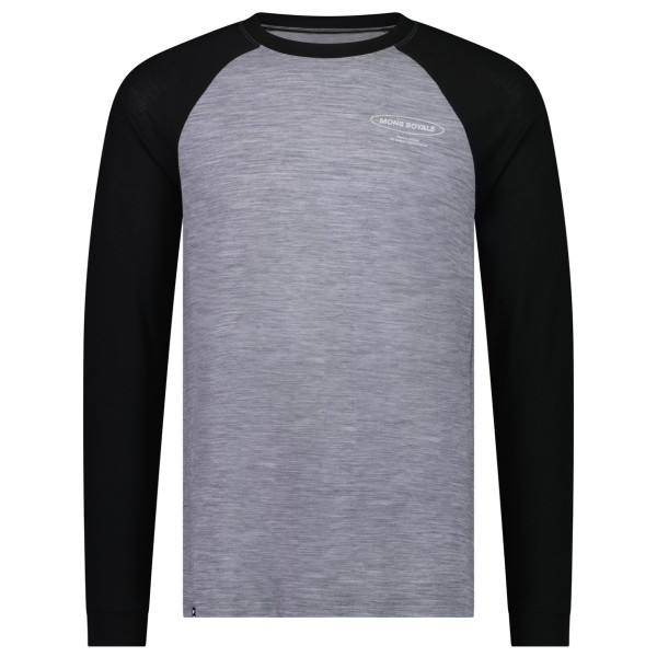 Mons Royale Icon Raglan, Grey Heather / Black