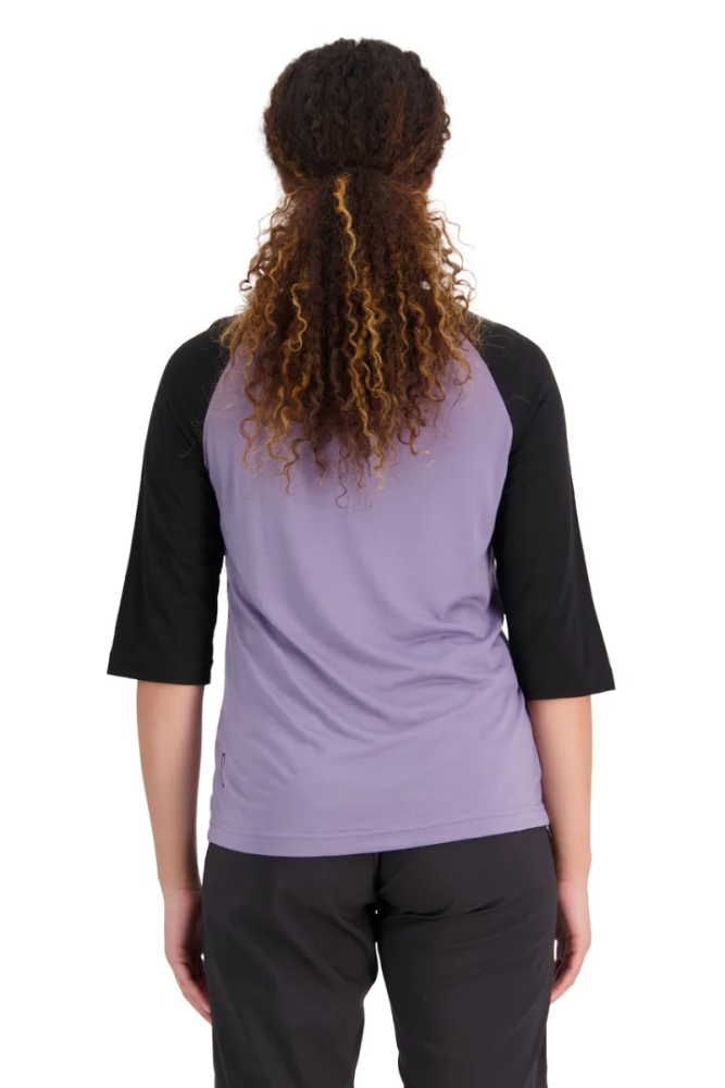 Mons Royal W Tarn Merino Shift Raglan 3/4 Thistle / Black,  S Womens