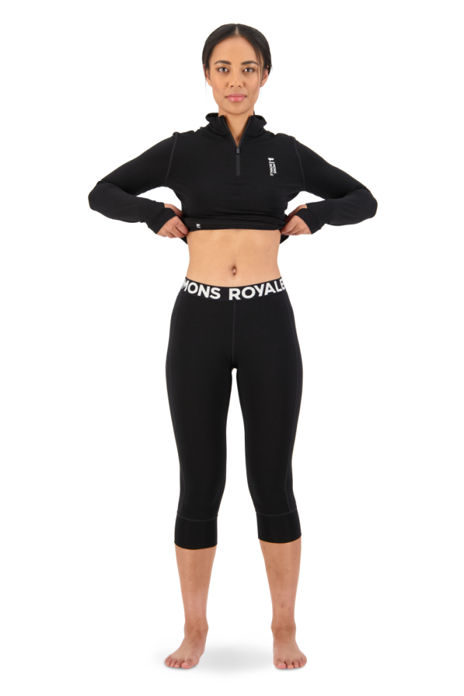 Mons Royal W Cascade Merino Flex 200 3/4 Legging Black,  L