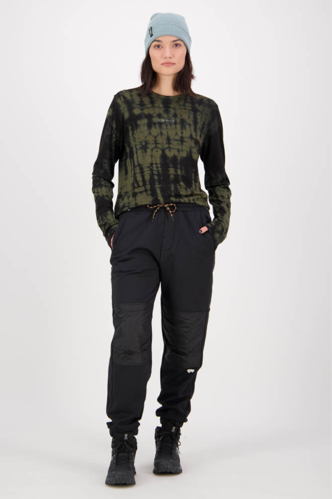 Mons Royal W Icon Relaxed LS Garment Dyed Olive Tie Dye,  M