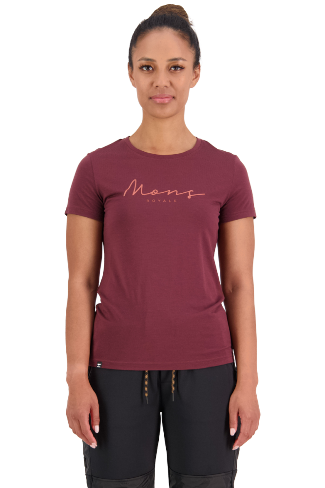 Mons Royal W Icon Tee Dark Chocolate,  XL Womens
