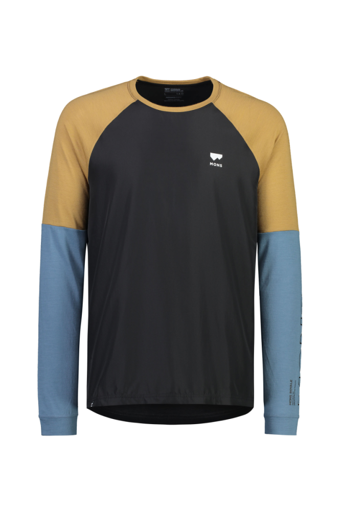 Mons Royal Tarn Merino Shift Wind Jersey Blue Slate / Black, L Mens