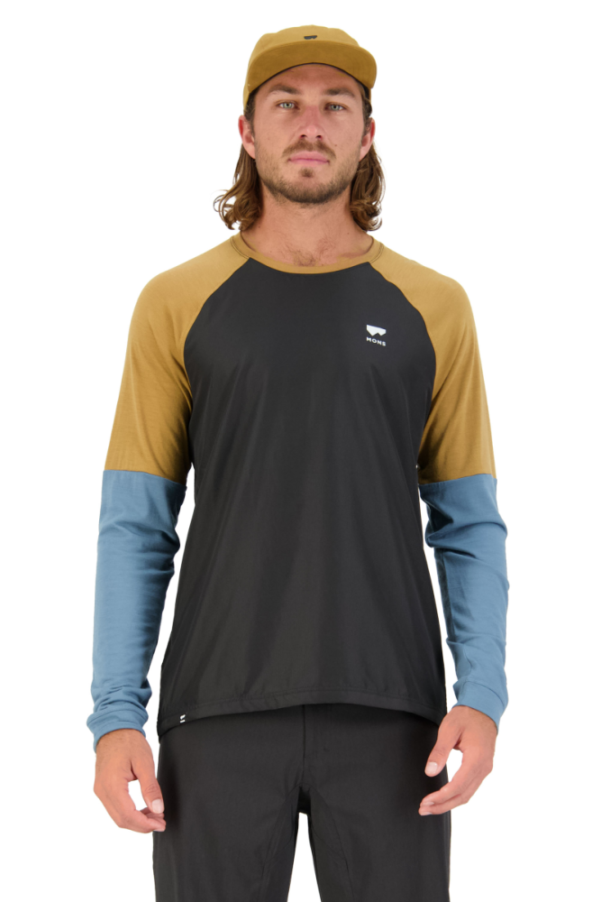Mons Royal Tarn Merino Shift Wind Jersey Blue Slate / Black, L Mens
