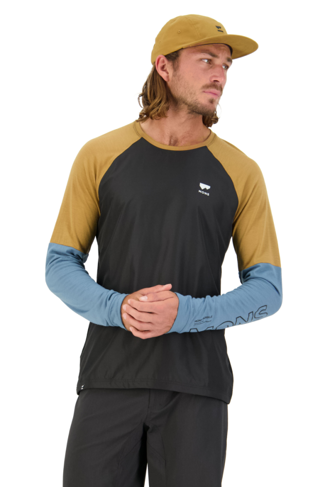 Mons Royal Tarn Merino Shift Wind Jersey Blue Slate / Black, L Mens